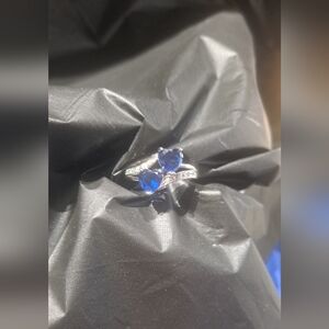 Elegant Blue Stone Silver Ring